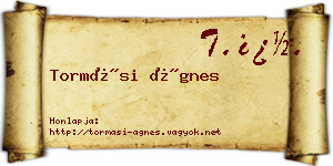 Tormási Ágnes névjegykártya